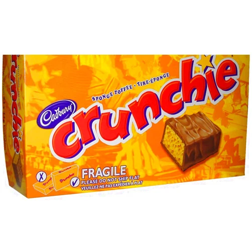 Cadbury Crunchie 24 bars milk chocolate bar with a honeycombed sugar centre over 2 pounds from Canada