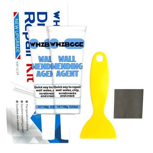 WHZBGGE Drywall Repair Kit, Drywall Patch Kit, Wall Mending Agent, Wall Spackle with Scraper, Wall Crack Repair Kit, Wall Surface Hole Repair Kit Fill Quick and Easy Solution 2-Pack