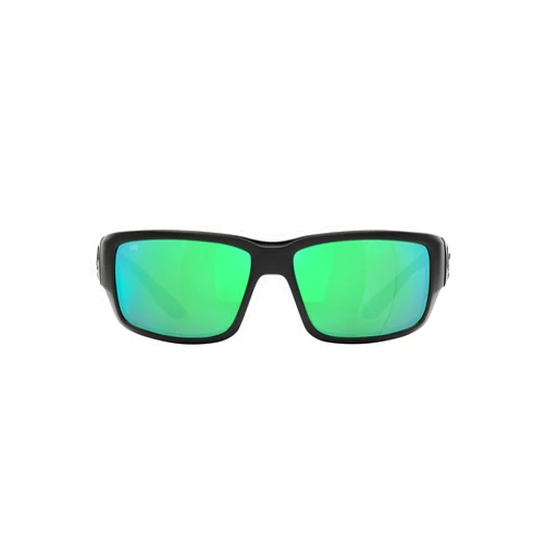 Costa Del Mar Mens Fantail Rectangular Sunglasses, Blackout/Copper Green Mirrored Polarized-580G, 59 mm