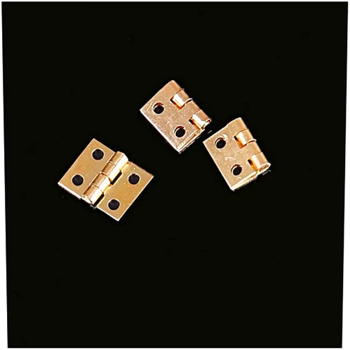 BEKORE Small Mini Hinges,Jewelry Box Hinge,Durable 20pcs/Lot Cabinet Door Hinges Brass Plated Mini Hinge Small Decorative Wooden Box Furniture Accessories for Doors