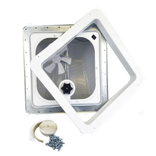 Ventadome Ventline RV Roof Vent White w/ 12 Volt Fan, Putty & Screws¡­