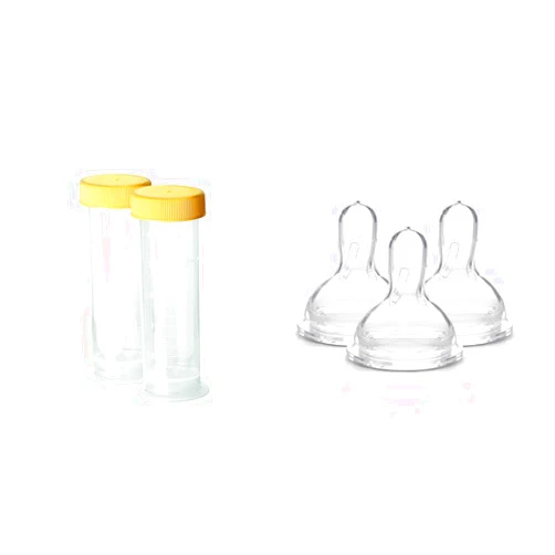 Medela Breast Milk Storage Bottles, 12 Count with Slow Flow Spare Nipples, 3 Pack