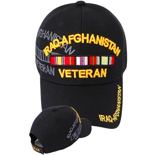 TCEShop Iraq-Afghanistan Veteran Ribbon Shadow Mens Cap [Baseball Cap - Black - Adjustable] - ID#147575