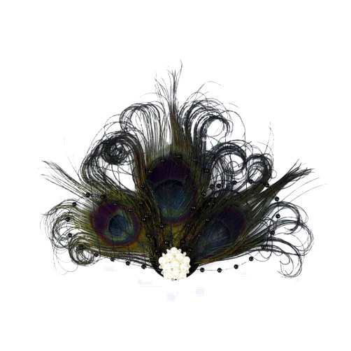 Lovfingu Fascinator Peacock Feather Hair Clips Flapper Headband Art Deco 20's Accessories for Women