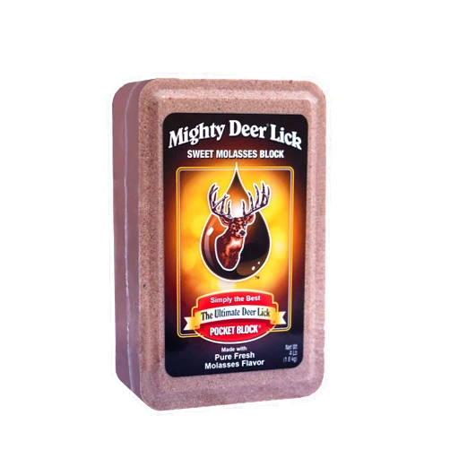Mighty Deer Lick Attractant Block, 4 LB - Made with Pure Sweet Molasses, Deer Can't Resist, Balanced Nutrition