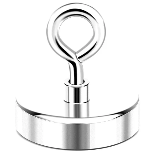 DIYMAG Super Strong Neodymium Fishing Magnets, 500 lbs(227 KG) Pulling Force Rare Earth Magnet with Countersunk Hole Eyebolt for Retrieving in River and Magnetic Fishing,Diameter 2.36 inch(60 mm)