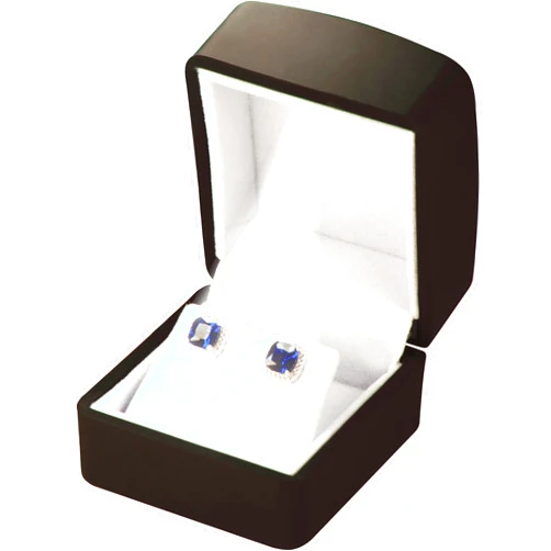 The Jewellery Pak LED Black Earring Jewelry Gift Box for Wedding, Birthday...Luxury LED Stud and Diamond Hoop Earring Jewelry Gift Box with Light for Women for Men
