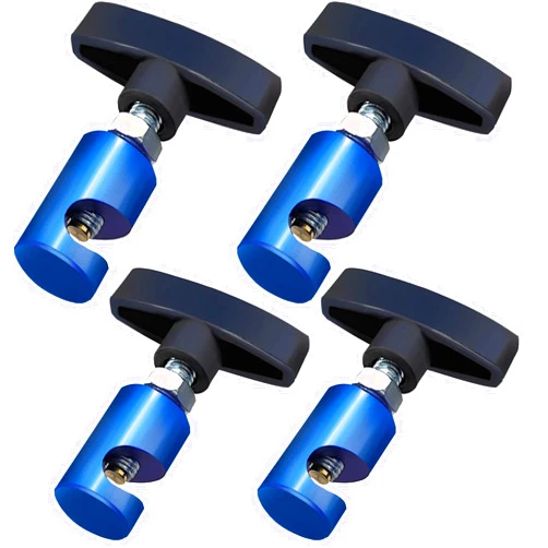 YSIL Hood Strut Clamp 4Pcs Lift Support Clamp with Up to Dia.3/8”(10mm),Aluminum Alloy Material Hood Clamps for Universal Lift Support Cars(Blue)
