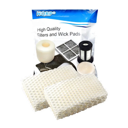 HQRP 2pack Wick Filter Compatible with Duracraft Robitussin HC832 DH-830 DH830 Series, Honeywell HCM-525 Cool Moisture Humidifier, Part AC-813 AC-813R WF-813 D13-C HAC-506 AGW-813 HC832 Replacement