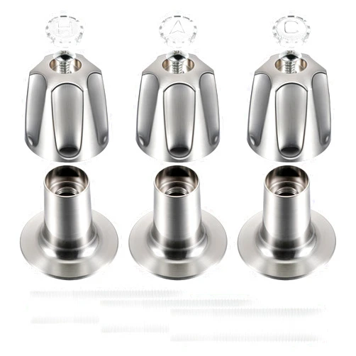 Enhon Faucet Repair Kit Compatible with Price Verve 3 Handle Tub Shower Faucet, 3-Handle shower Hot/Cold/Diverter Knob Replacement for Remodeling Trim (Brushed Nickel)