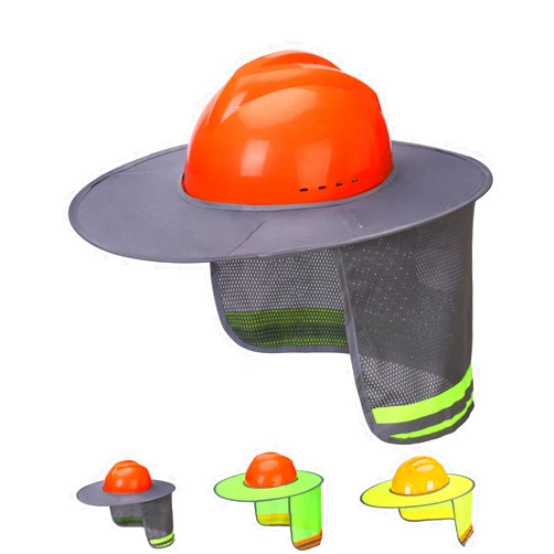 UNCO- Hard Hat Sun Shield, Grey, Full & Standard Brim Mesh Sunshade High Visibility Reflective, Hard Hat Sun Shade, Hard Hat Accessories, Hard Hat Visor, Hard Hat Shade, Hard Hat Neck Shade