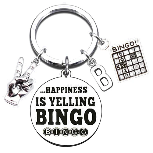 YCSPMO Bingo Lover Gifts Digital Game Keychain for Christmas Graduation Birthday Lucky Gifts for Bingos Player Game Lovers Bingo Present for Casino Lover Gambler Bingoing Themed Jewelry for Women Men Friend