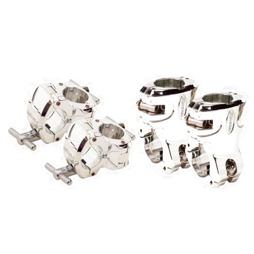 Gibraltar T-Leg and Right Angle Clamp Set for Drum Rack System, 4-Piece Chrome Hardware Upgrade Kit with Quick-Release GCRWT T-Leg Clamps & GCRA Right Angle Clamps, Chrome (GBP-CTCARA)