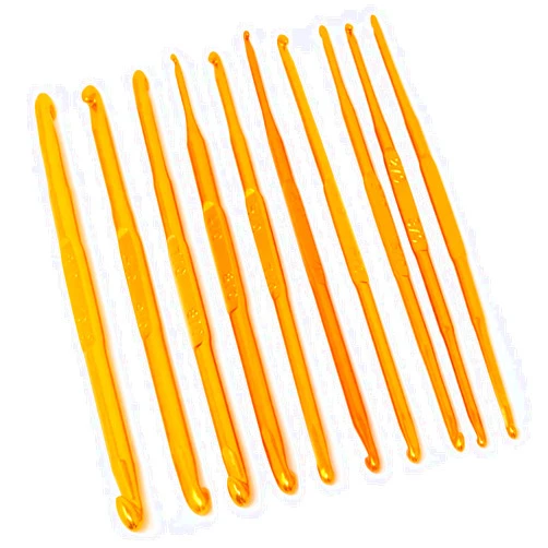yueton 10 PCS Golden Crochet Hooks,Double End Crochet Hooks,Knitting Needles Set for Weave Craft