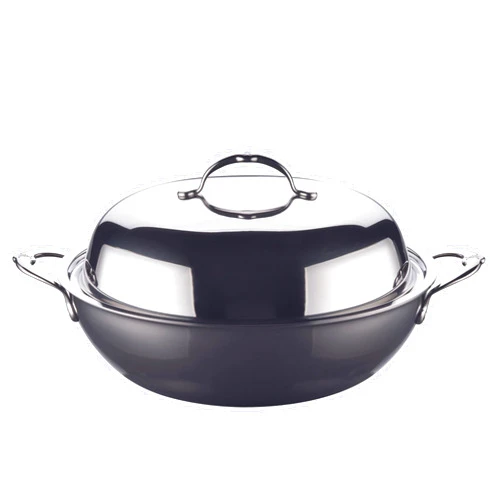 Hestan - NanoBond Collection - Titanium Stainless Steel 14-Inch Wok with Lid - Toxin, PFAS, & Chemical Free Clean Cookware, Induction Cooktop Compatible