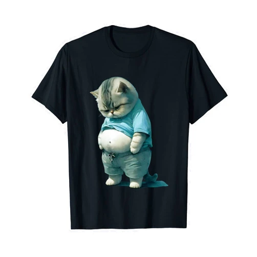 Funny Fat Cat Art Design Animal Lover Funny Fat Cat Art Design Fat Kitten Cat Lover T-Shirt