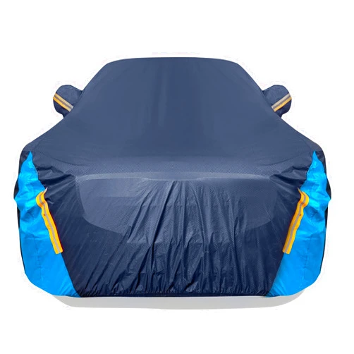 DINGHAO Car Cover Waterproof All Weather for Automobiles, 6 Layers Outdoor Full Exterior Cover Rain Sun UV Snowproof Protection with Zipper Cotton, Mirror Pocket for Sedan (196-210 inch)