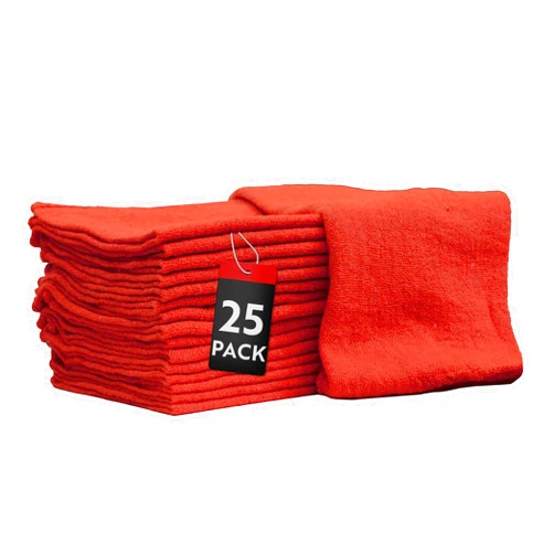 Nabob Wipers Auto Mechanic Shop Towels 25 Pack Shop Rags 100% Cotton Rags Size 14