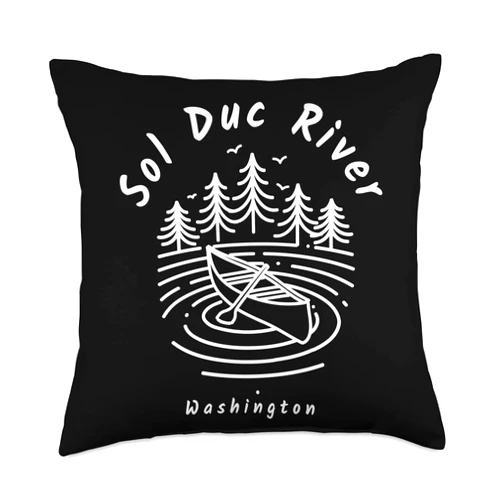 YO MINUS Sol Duc River Washington Throw Pillow, 18x18, Multicolor