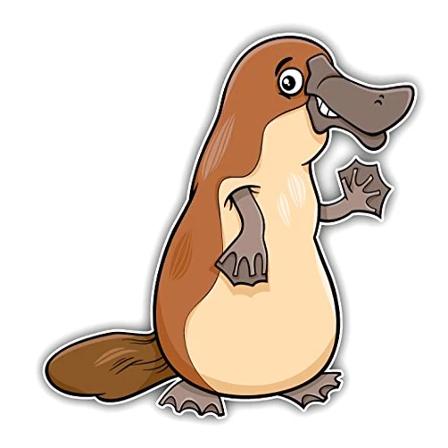 Worldcloudprint Funny Platypus Cartoon Car Bumper Sticker Decal