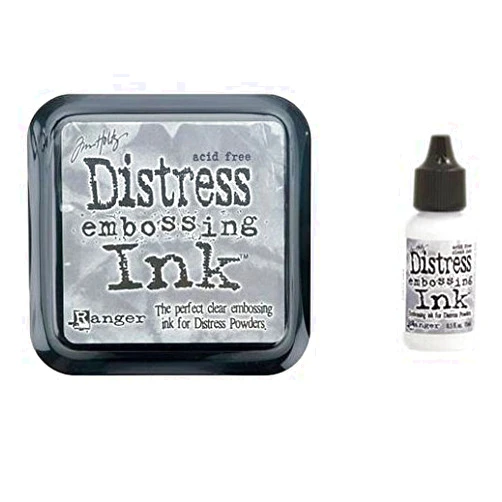Ranger Tim Holtz Ranger Distress Embossing Ink Stamp Pad & Re-Inker Refill Clear Ink