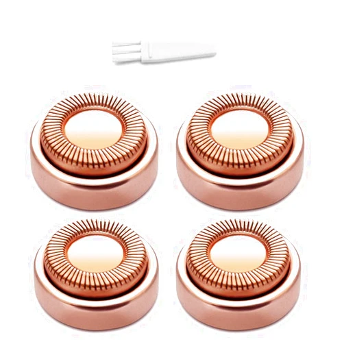 NYKKOLA Facial Hair Remover Replacement Heads, for Flawless Women Lip Soft Touch, Chin, and Cheeks Cleaning as Seen on TV 18K Gold-Plated Rose Gold 4 Count