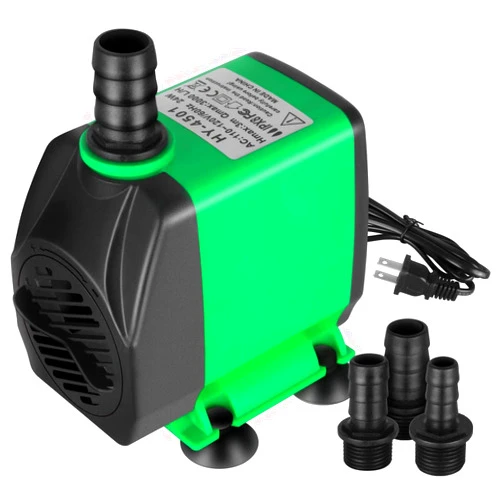 Simple Deluxe 60W 800GPH Submersible Pump (3000L/H), Ultra Quiet (10ft High Lift), 3 Nozzles with 5.2ft Power Cord for Fish Tank, Pond, Aquarium, Statuary, Hydroponics, Fountain
