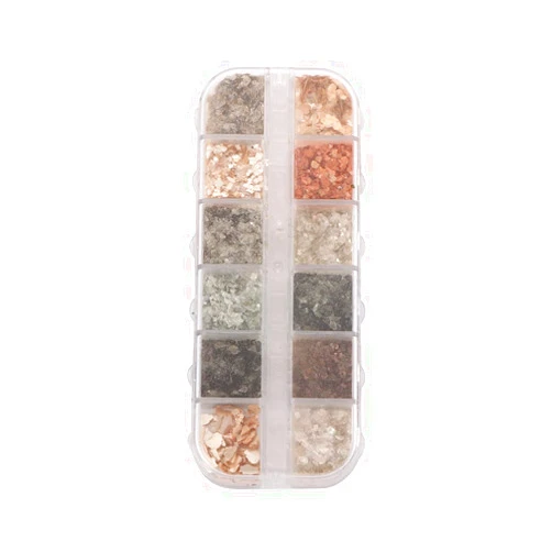 Vctitil 12 Grids Seashell Nail Art Glitter Slices Abalone Shell Slice Nail stickers Nail Sequins Ultra Thin Irregular 3D Nail Art Decorations