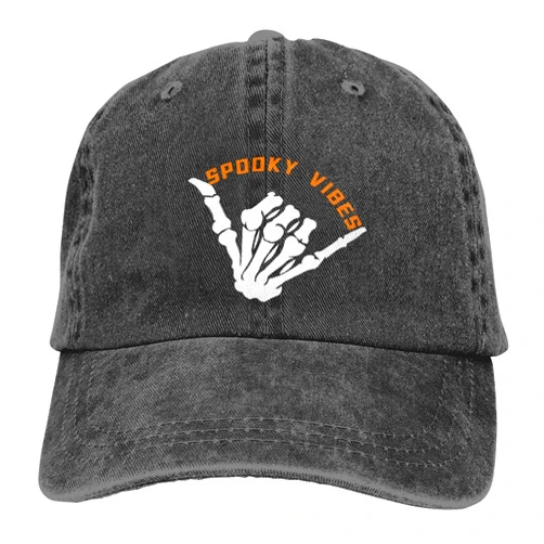 Anragon Halloween Baseball Cap Spooky Vibes Hats Funny Adjustable Skeleton Hand Vintage Hat for Women Men