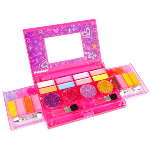 Liberty Imports Kids Washable Makeup Kit, Fold Out Cosmetic Vanity Palette with Mirror, Make Up Toy Beauty Kit for Girls Pretend Play - Safety Tested - Non Toxic