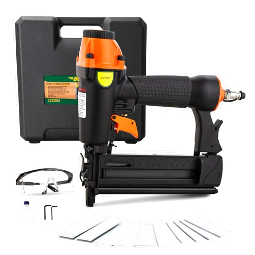 Dotool Pneumatic Brad Nailer,18 Gauge,2 in 1 Air Nail Gun Staple Gun,Accepts 2 Inch Brad Nails and Crown 1-5/8 inch Staples,with Carrying Case and 1000pcs Nails,for Carpentry, DIY,Woodworking