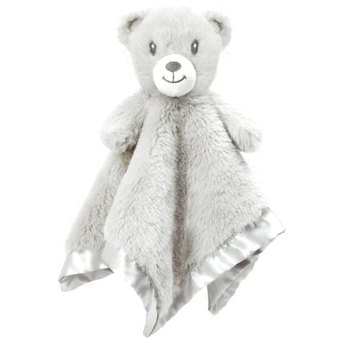 BEILIMU Bear Security Blanket Soft Minky Baby Lovey Animal Plush Blanket Unisex Lovie Gift for Toddler, Boys and Girls, 16 Inch (Grey)