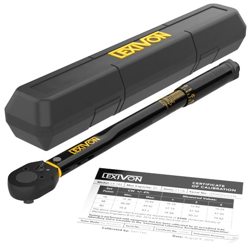 LEXIVON 3/8-Inch Drive Click Torque Wrench 10~80 Ft-Lb/13.6~108.5 Nm (LX-182) 3/8