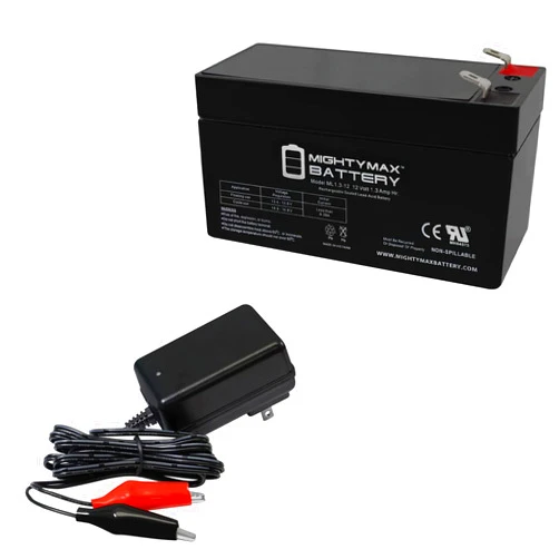 Mighty Max Battery 12V 1.3Ah Replacement Battery for Aokly Power 6-FM-1.3 + 12V Charger