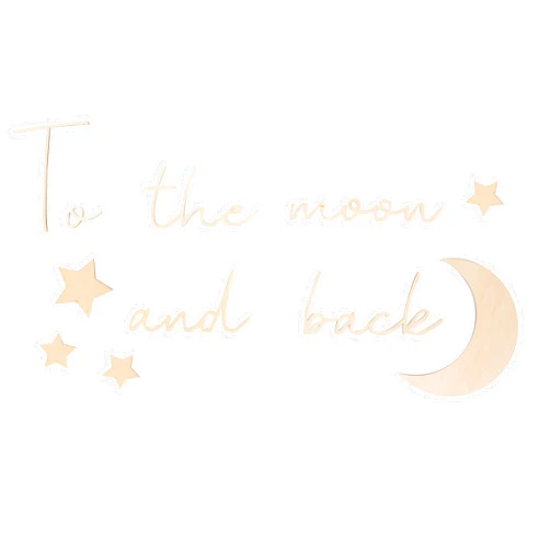 MAMUXI Lettering Wood to The Moon and Back - Plywood Words Sign for Decoration, Children's Room Saying Quote, Nursery Wall Art, Wooden Word Text Art (to The Moon and Back)