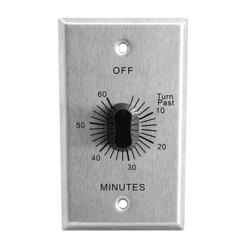 SURAIELEC Mechanical Countdown Timer Switch with Commercial Style Metal Plate, Up to 60 Minutes, Programming-Free Timer Switch No Neutral Required, Ideal for Homes and Offices, ETL Listed