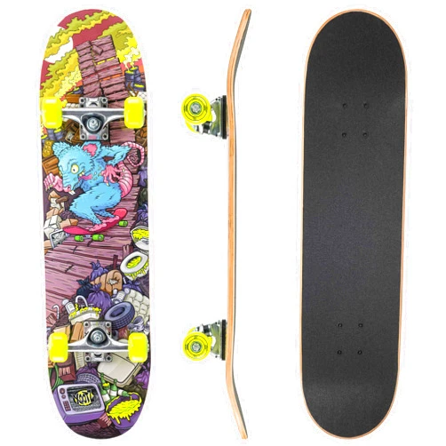 Xootz 31” x 8” Complete Skateboard for Beginners, 9 Ply Maple Deck, Double Kick Standard Board, for Boys and Girls, Multiple Colours