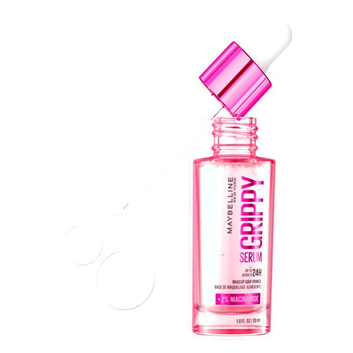 Maybelline Grippy Serum Primer, Hydrating Makeup Primer with 2% Niacinamide For Up To 24HR Make Up Wear, Clear, 1 Count