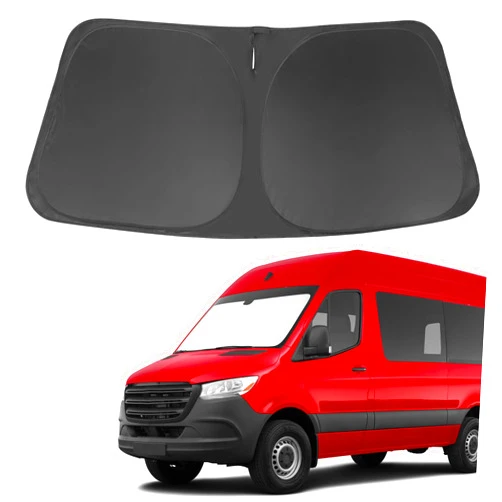 LHFLIVE Windshield Sun Shade Foldable Sun Visor Protector Custom Fit 2007-2024 2025 Mercedes Benz Sprinter Freightliner Cargo Crew Passenger Motorhome Accessories