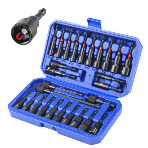 WORKPRO 27 PCS Magnetic Nut Driver Set, Impact Drill Driver Bit 1/4
