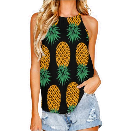 PPIKTC Women's Soft Summer Tank Tops, Sleeveless High Neck Camis with Halter Straps, Casual Flowy Tees