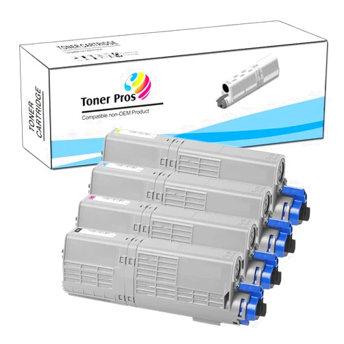 Toner Pros (TM Compatible Toner (46490604, 46490603, 46490602, 46490601) for Oki Okidata C532 MC573 C532dn C542dn MC563dn MC573dn (4-Color Pack) - Black 7,000 and Colors 6,000 Pages