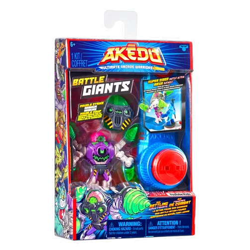 Akedo 14287 Ultimate Arcade Warriors Giants Mini Battling Action Figures Ready, Fight, Split Strike-Drillborg
