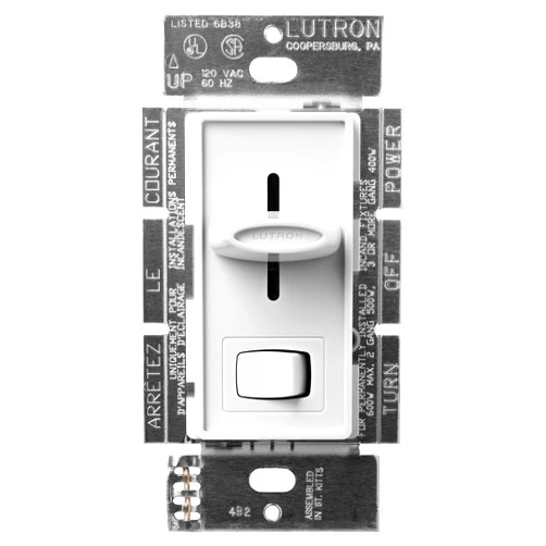 Lutron Skylark Preset Dimmer Switch, 600-Watt, Single-Pole, S-600P-WH, White