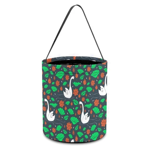 Rqzwdq Goose And Lotus Pattern Candy Tote Sugar Fruit Basket Gourmet Snack Food Box Trick Or Treat Halloween Bucket for Adult
