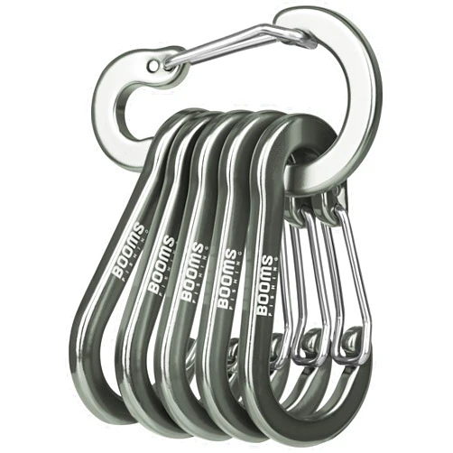 Booms Fishing CC1 Multi-Use Carabiner Clip, 6 Pack Small Caribeener Clips, Mini Keychain Caribeaner Clip 2 inch, Aluminum D Ring Carabiners, Multi-colored