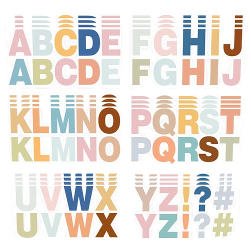 Sereliy 232 Pcs 24 Sheets Boho Bulletin Board Letters,2.4 Inch Letter Stickers Self, Large Alphabet Stickers, ABC Letters for Classroom Wall Window Door Home Decor.(Boho 24)