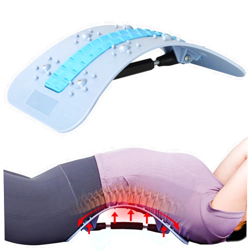 REAQER Back Stretcher for Lower Pain Relief with Magnet Massager,Multi Level Adjustable Lumbar Cracker Board Spine Decompressor Cracking Device Chiropractic Stretch Sciatica Ease
