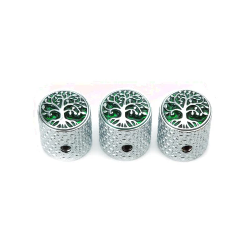 Guyker Guitar Bass Potentiometer Control Knobs with 6mm Dia. Shaft Pots - 3PCS Zinc Alloy Dome Speed Tone Volume Switch Knob Replacement Part for Electric Guitar or Precision Bass, CKB026 Chrome