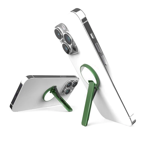 KNKD NIaN Phone Kickstand, Stick on Phone Back or Case Invisible, Angle Adjustable, Sturdy Metal Stand Attachment, Universal Portable Holder for Phone, Hands-Free, Video Recording Anywhere - Green